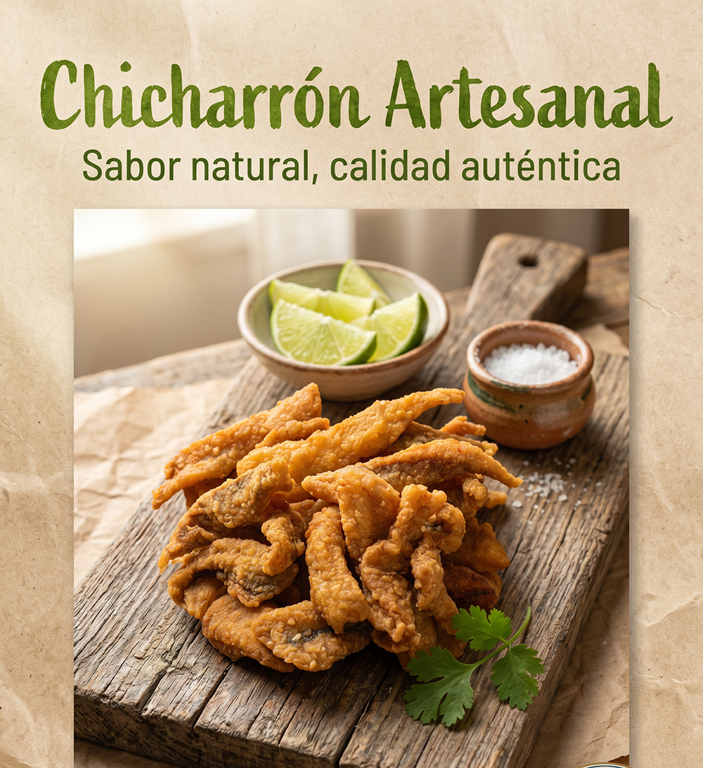firefly gemini flash “imagen vertical estilo artesanal mexicano de chicharrón de pescado sobre tabla rústi 798276